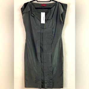 Brioni Sleeveless Shift Dress Green Large Pockets NEW